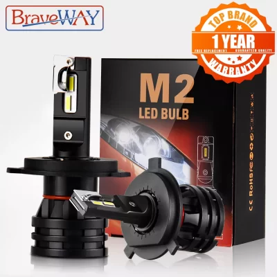 BraveWay H4 bombillas LED para coche H4 H7 H8 H3 H11 H1 9005 9006 HB3 HB4 faro LED para lámpara de coche Turbo bombillas para Auto 12V CANBUS