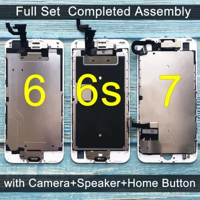 Pantalla táctil completa para iPhone 6S, repuesto de pantalla para iPhone 7, cámara LCD, botón de inicio