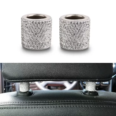 Reposacabezas de cristal Universal para asiento de coche, collares de anillo de decoración, dijes de diamantes brillantes, accesorios de Interior de coche para mujeres y niñas