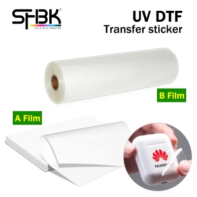 Pegatina de transferencia de película UV DTF AB, impresora UV DTF, impresión directa A una película de plástico, silicona, metal, acrílico, vidrio y cuero, 100 Uds.