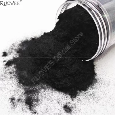 Polvo de terciopelo flocado negro para decoración de uñas y otras manualidades con purpurina, 50g x 3D, nuevo