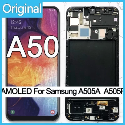 Pantalla LCD 100% Super AMOLED para móvil, montaje de digitalizador con pantalla táctil OEM, 6,4 pulgadas, para Samsung galaxy A50, 2019, A505F/DS, A505F, A505FD, A505A