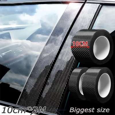 Pegatina de fibra de carbono Nano para coche, Tira protectora de pasta DIY, película de protección impermeable para el alféizar de la puerta del coche, espejo lateral, cinta antiarañazos