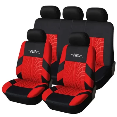 AUTOYOUTH-Fundas para asiento universales para coche, protector de asiento para el coche, encaja a la mayoría de modelos, con diseño de marcas de neumáticos, 4 colores