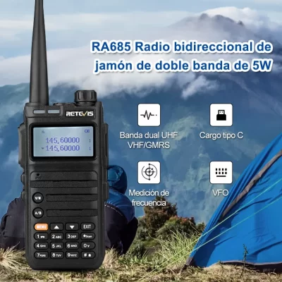 Retevis RA685 Emisoras de Radioaficionado UHF VHF Walkie Talkie Profesional Emisora Radioaficionado Multibanda Ham Radio Portátil Walky Talky PTT Walkie Talkies CHIRP