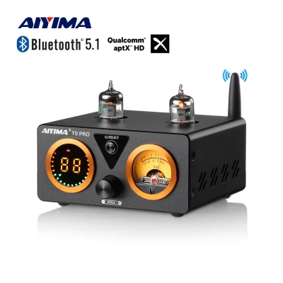 AIYIMA-Amplificador DE POTENCIA T9 PRO, dispositivo de Audio estéreo HiFi, APTX HD, Bluetooth, 100W x 2, USB, DAC, coaxial, OPT, VU