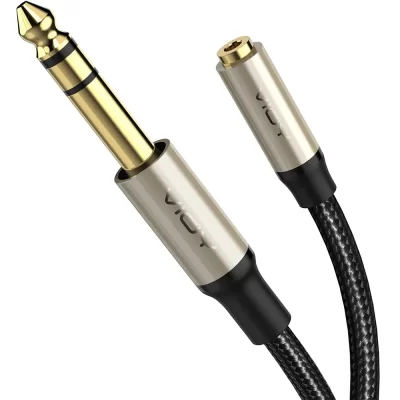 Cable de extensión de Audio 6,35 macho a hembra 3,5, Conector estéreo TRS de 1/4 a 3,5mm, para amplificador de guitarra, teclado, Piano, Etc.