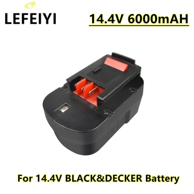 LEFEYI-batería HPB14 de 14,4 V para Black and Decker, baterías de repuesto Ni-Mh de 6000mAh para Firestorm FSB14 FS140BX 499936-34