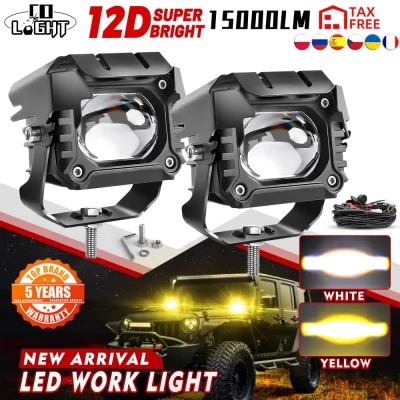 CO LIGHT-Luz Led de trabajo de conducción de 3 pulgadas, doble Color, 16000LM, ATV, Scooter, lámpara de foco auxiliar, Luz antiniebla para Moto, ATV, SUV