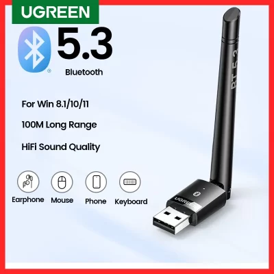 UGREEN-Adaptador USB Bluetooth 5,3 para PC, altavoz, ratón inalámbrico, teclado, música, receptor de Audio, transmisor, Dongle