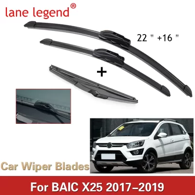 Escobillas de limpiaparabrisas delanteras y traseras para coche BAIC X25, 2017, 2018, 2019, modelo 1.5L, accesorios de coche, escobilla de limpiaparabrisas, cortador