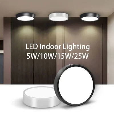 Luz descendente LED para el hogar, electrodomésticos de interior, iluminación de techo de 220V, lámpara de Platfond para cocina, accesorio Circular montado, luz de punto descendente para habitación