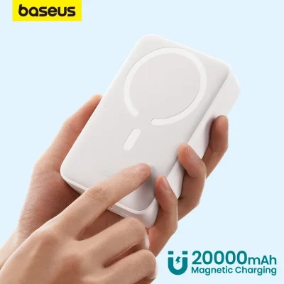 Baseus-Banco de energía magnético, batería externa Macsafe de 20000mAh para iPhone 14, 13, 12 Pro Max, Powerbank de carga rápida inalámbrica