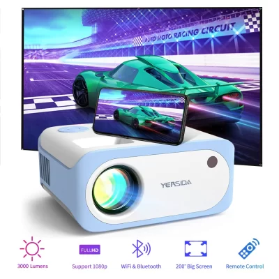 YERSIDA-proyector P2 Mini portátil, dispositivo inteligente para el hogar, 1280x720P HD, compatible con proyectores 4K para teléfono móvil, con WIFI, Bluetooth, LCD