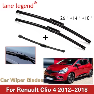 Escobillas de limpiaparabrisas delanteras y traseras para Renault Clio 4 2012-2019, parabrisas, ventana delantera, 26 “+ 14” + 10 “2015 2016 2017 2018