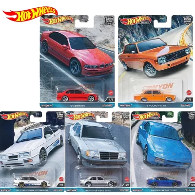 Hot Wheels Car Culture Premium Models para niños, Canyon Warrior, Porsche Turbo, Mercedes Benz 500E, BMW, juguetes para niños