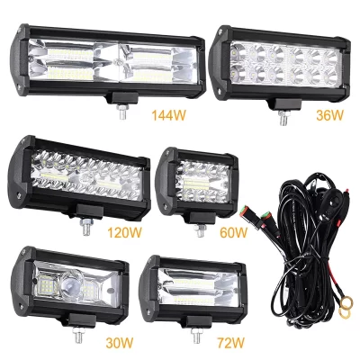 Luz LED de trabajo para coche 4×4 todoterreno, focos antiniebla, faro de diodo, SUV, ATV, Tractor, barco, camión, excavadora, barra de luz de 12V y 24V