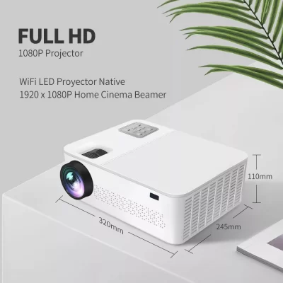 YERSIDA-proyector G6 FULL HD Native, 1080P, 5G, WIFI, Bluetooth, compatible con 4K, 10000 lúmenes, para películas al aire libre, 3D, cine en casa