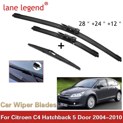 Escobillas de limpiaparabrisas para Citroen C4 Hatchback, 5 puertas, ventana delantera y trasera, 2004, 2005, 2006, 2007, 2008, 2009, 2010