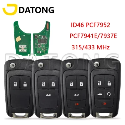 Datong World-llave remota de coche para Chevrolet Cruze Sail, Orlando, Malibu, Aveo, Spark, Chip ID46 de 315/433 MHz, Control inteligente automático