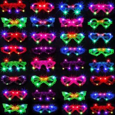 Gafas LED de neón que brillan en la oscuridad, suministros de recuerdo de fiesta, gafas iluminadas para adultos y niños, accesorios de fiesta de cumpleaños y boda