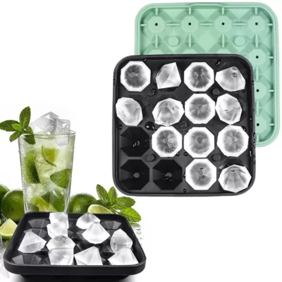 Molde de bandeja de hielo de silicona de grado alimenticio, máquina de moldes para whisky, vino, Bar, utensilios de cocina, 16 cuadrículas