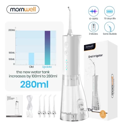 Mornwell-irrigador Oral F29 para dientes, chorro de agua Dental, 3 modos, recargable, portátil, 180ML, tanque de agua, limpiador de dientes