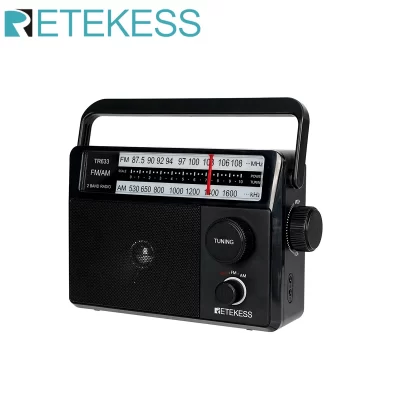 Retekess TR633 Radio FM Radios portátiles AM FM Batería recargable Radio Indicador de búsqueda Luz Gran escala Hogar para personas mayores