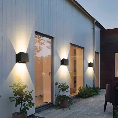 Aplicación impermeable de la calle del patio de lámparas de pared LED al aire libre lámparas de pared de jardín al aire libre lámparas de decoración del hogar iluminación de la pared solar
