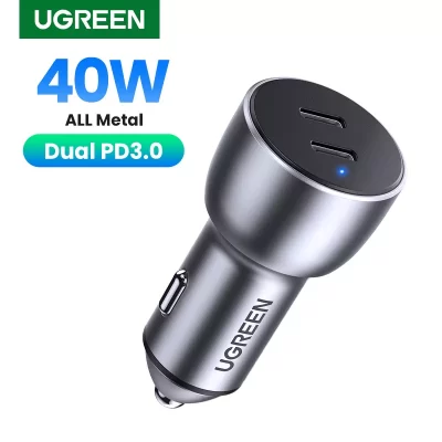 Ugreen-cargador de coche USB para móvil, dispositivo de carga rápida de 36W, 4,0, 3,0, QC, para Xiaomi QC4.0, QC3.0, tipo C, PD, iPhone 11, X, Xs, 8, PD