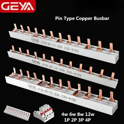 GEYA-Barra colectora de cobre tipo horquilla para caja de distribución, interruptor de circuito, conector MCB 63A, conexión de barra colectora