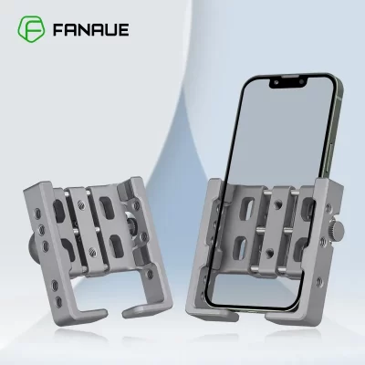 FANAUE-Soporte de teléfono de aleación de aluminio para motocicleta, Clip de celda para manillar de bola de 25mm/17mm para ATV/ UTV, bicicleta y motocicleta