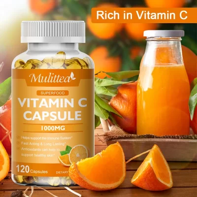 Mulittea-cápsulas de vitamina C, suplementos antioxidantes antiarrugas para blanquear la piel, aumento de la inmunidad, dieta orgánica