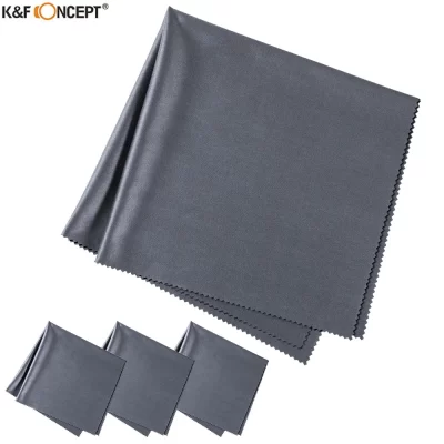 K & F Concept-paño de limpieza de microfibra para electrónica, paño de limpieza de microfibra sin polvo, color gris oscuro, 4 piezas, 40,6×40,6 cm