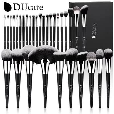 DUcare-Juego de brochas de maquillaje profesional alta calidad, Kit de pinceles de pelo sintético, maquillaje de lujo, sombras de ojos, maquillajes para mujer,de belleza, 10-32 piezas juego de brochas de maquillaje