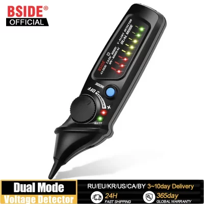 BSIDE-Detector de voltaje sin contacto, indicador profesional, lápiz de prueba inteligente, punto de interrupción de cable de fase/en vivo, medidor de continuidad NCV