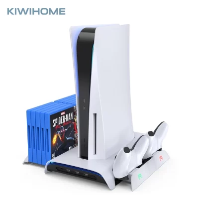 KIWIHOME-Base de refrigeración para PS5, soporte Vertical para Playstation 5, accesorios de juego con RGB para PS5
