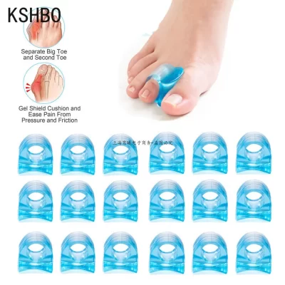 Separador de dedos de Gel de silicona suave, 16 piezas, azul/blanco, separador de juanetes Hallux Valgus, Corrector de pulgar, herramienta para el cuidado de los pies más vendida