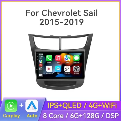 9 pulgadas 6G + 128G2 Din Android Car Stereo Radio para Chevrolet Sail Aveo 2015 2016 2017 2018 2019 Reproductor de video multimedia Navegación GPS Carplay Autoradio Unidad principal 2din Sin DVD con pantalla