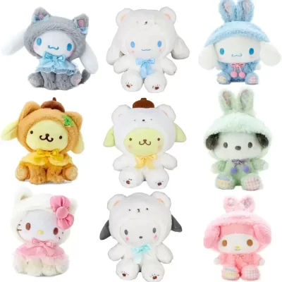 Sanrio-juguetes de peluche de hello kitty para niños, muñeco de peluche, decoración de habitación, cinnamoroll, kuromi, my melody