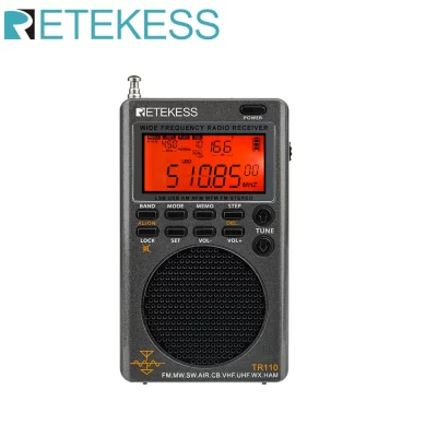 Retekess TR110 Radios Portatil AM FM Recargable Receptor Radio Multibanda CB Banda Aerea Onda Corta Ssb Todas Las Olas Banda Completa Jamon Receptor De Radio MW SW LSB VHF UHF