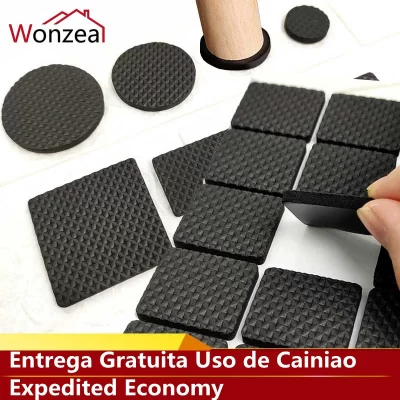 Protectores de suelo antideslizantes para muebles, almohadillas de goma autoadhesivas para pies de mesa y silla, Almohadillas Adhesivas cuadradas y redondas para sofá, 1-24 Uds.