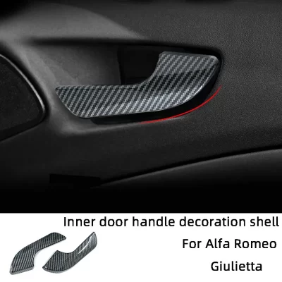 Decoración de manija Interior de puerta, cubierta protectora de carcasa, pegatinas de coche para Alfa Romeo Giulietta, accesorios interiores embellecedores