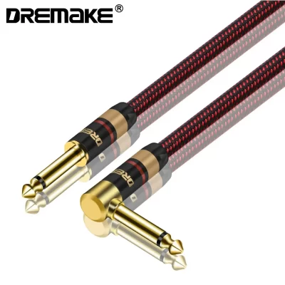 DREMAKE-Cable de Audio para guitarra, accesorio prémium de 6,5mm a 6,5mm, Mono de 6,35mm, de un cuarto de pulgada, para instrumento de macho a macho, para bajo y Piano Electrónico