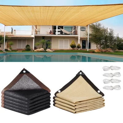 Sombrilla impermeable para exteriores, toldo de vela de protección, tela de sombra para acampar, dosel grande para patio de jardín