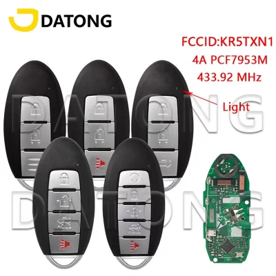 Datong World-mando a distancia para coche, mando a distancia para Nissan Rogue Kicks S Sport 2018-2020 4A Chip 433MHz KR5TXN1, reemplazo de tarjeta de promoción