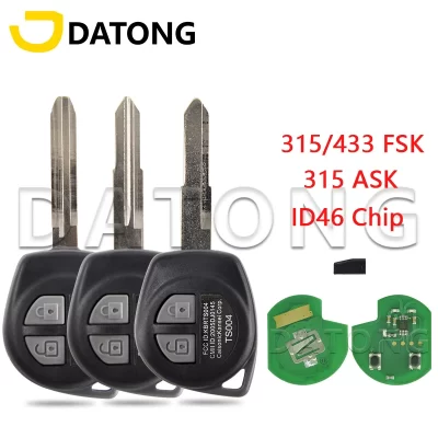 Datong World-mando a distancia para coche, llave de repuesto de Chip ID46 para Suzuki Swift Jimny SX4 Alto Vitara Ignis Splash 315/433MHz, K0ey