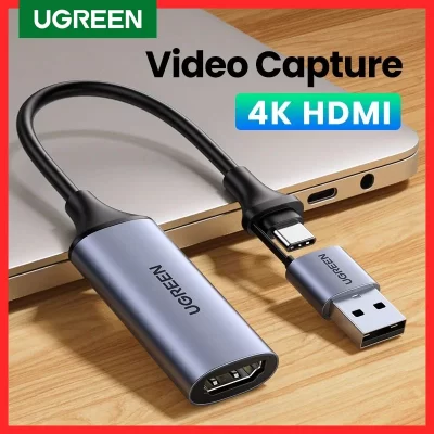 Ugreen-Nuevo-IN-tarjeta de captura de vídeo 4K HDMI a USB/USB-C HDMI, caja de grabación de vídeo para PC, cámara de ordenador, reunión de grabación en vivo