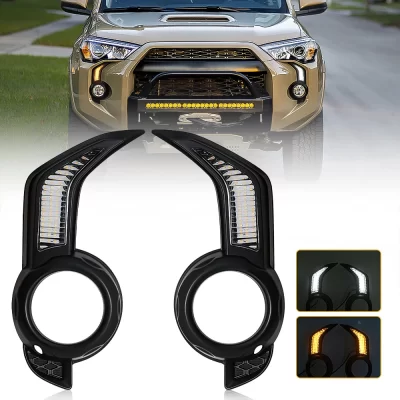 Luz LED de circulación diurna DRL para coche, lámpara antiniebla blanca y amarilla para Toyota 4runner 4runner 2014, 2015, 2016, 2017, 2018, 2019, 2020, 2021, 12V