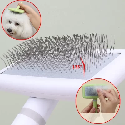 Cepillo removedor de pelo para mascotas, peine de Masaje para perros, cepillo de aseo para mascotas de acero inoxidable, apertura de nudo, peine para gatos, accesorios para perros